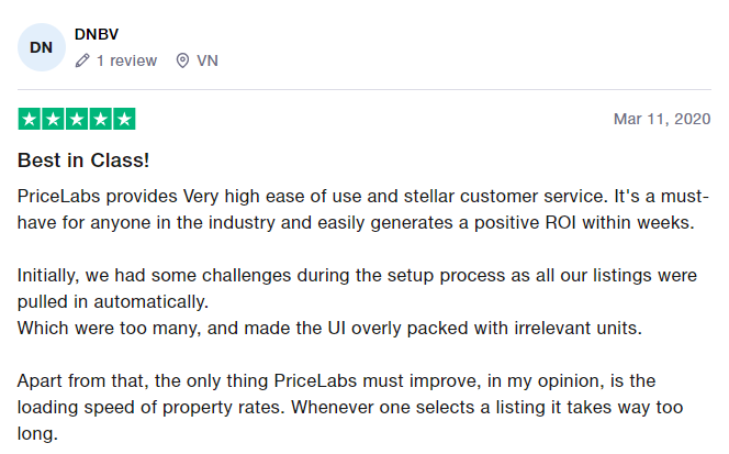 Trustpilot Review on PriceLabs