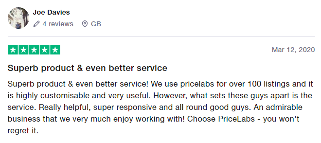 Trustpilot Review on PriceLabs 02