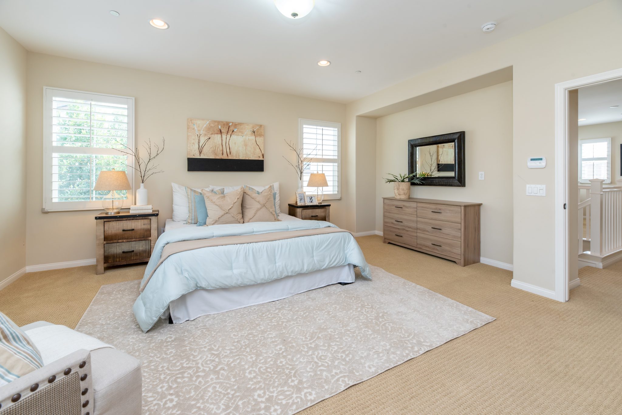 bedroom off of living room