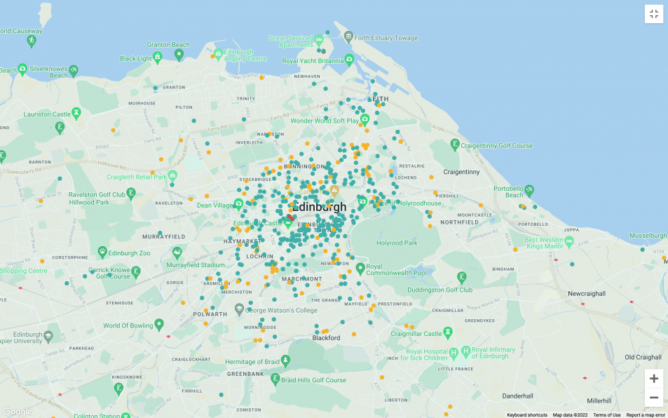 Edinburgh Airbnb Insights Map
