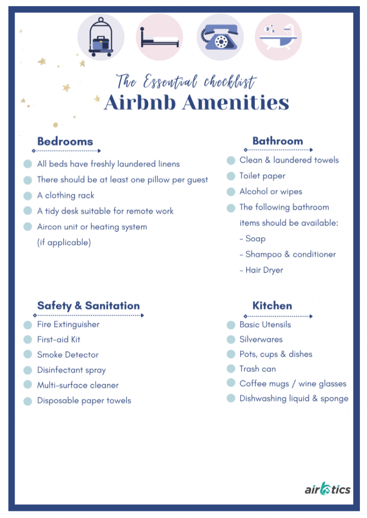 The Essential PDF Checklist Of Airbnb Amenities 2022 | Airbtics ...