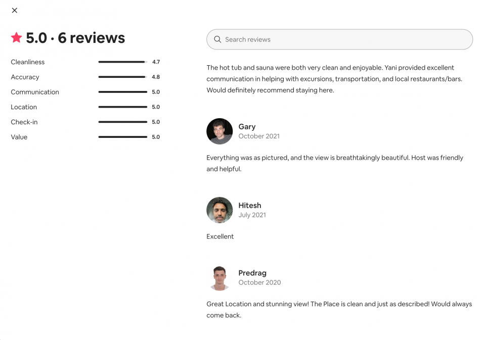 airbnb reviews