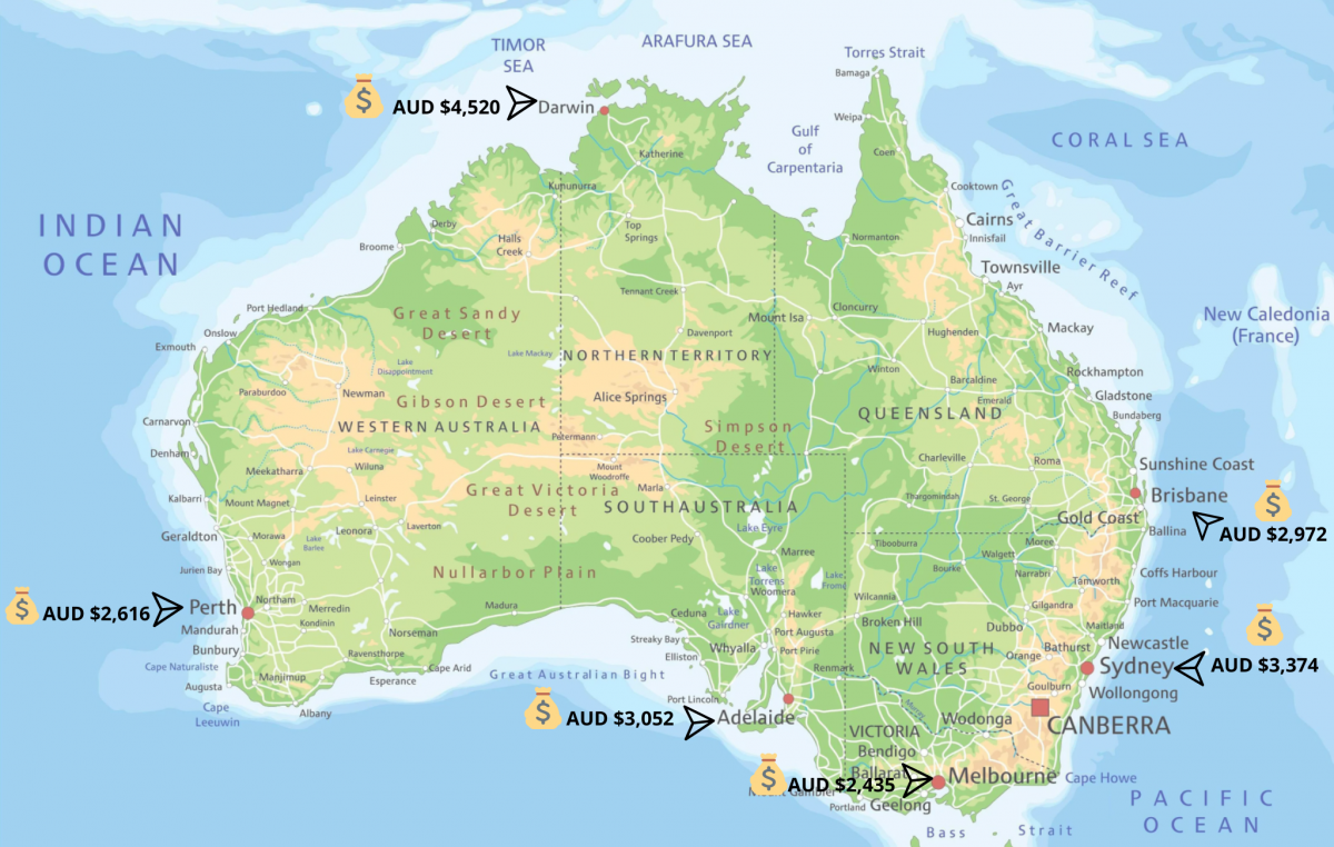 Australia map airbnb occupancy rates
