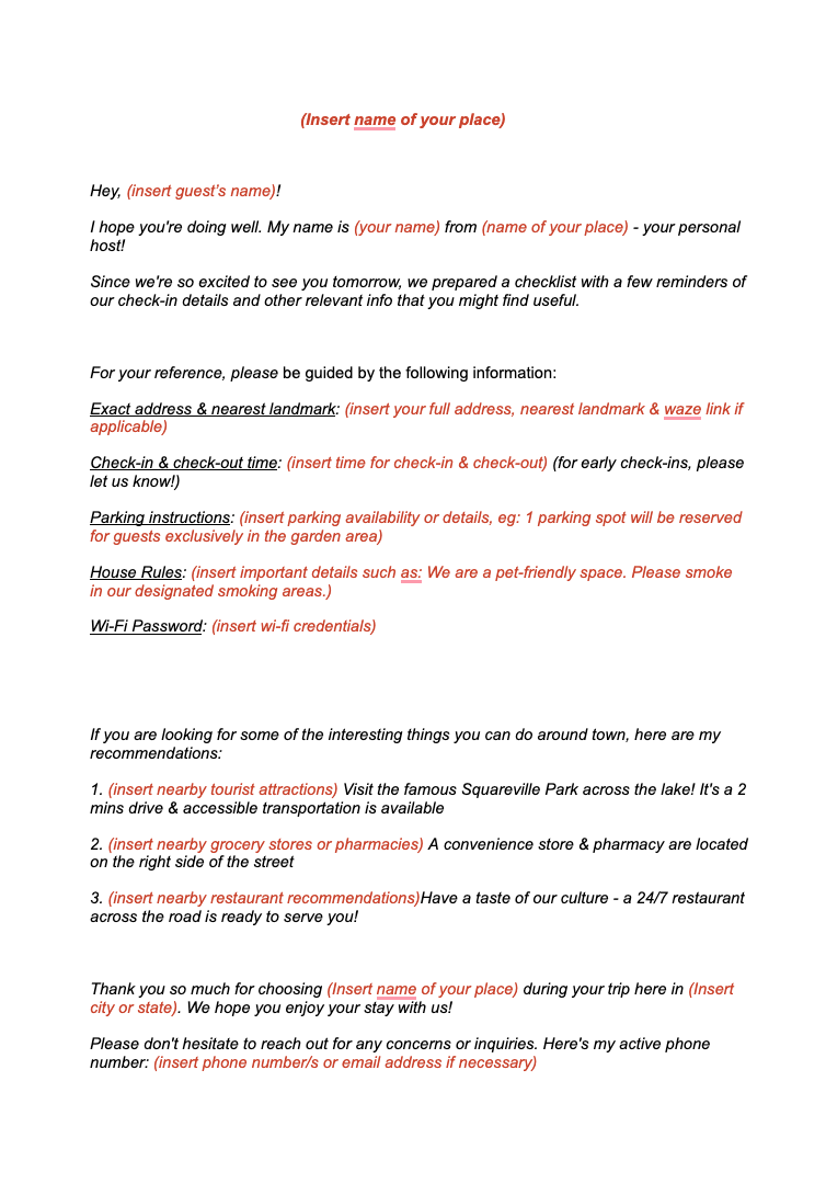 The Best Airbnb Letter Templates Airbtics Airbnb Analytics