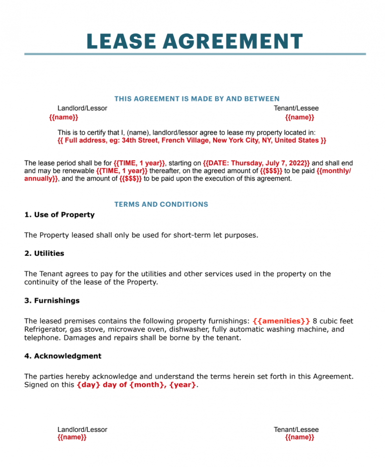Rental Arbitrage Contract Agreement Free Downloadable Templates 