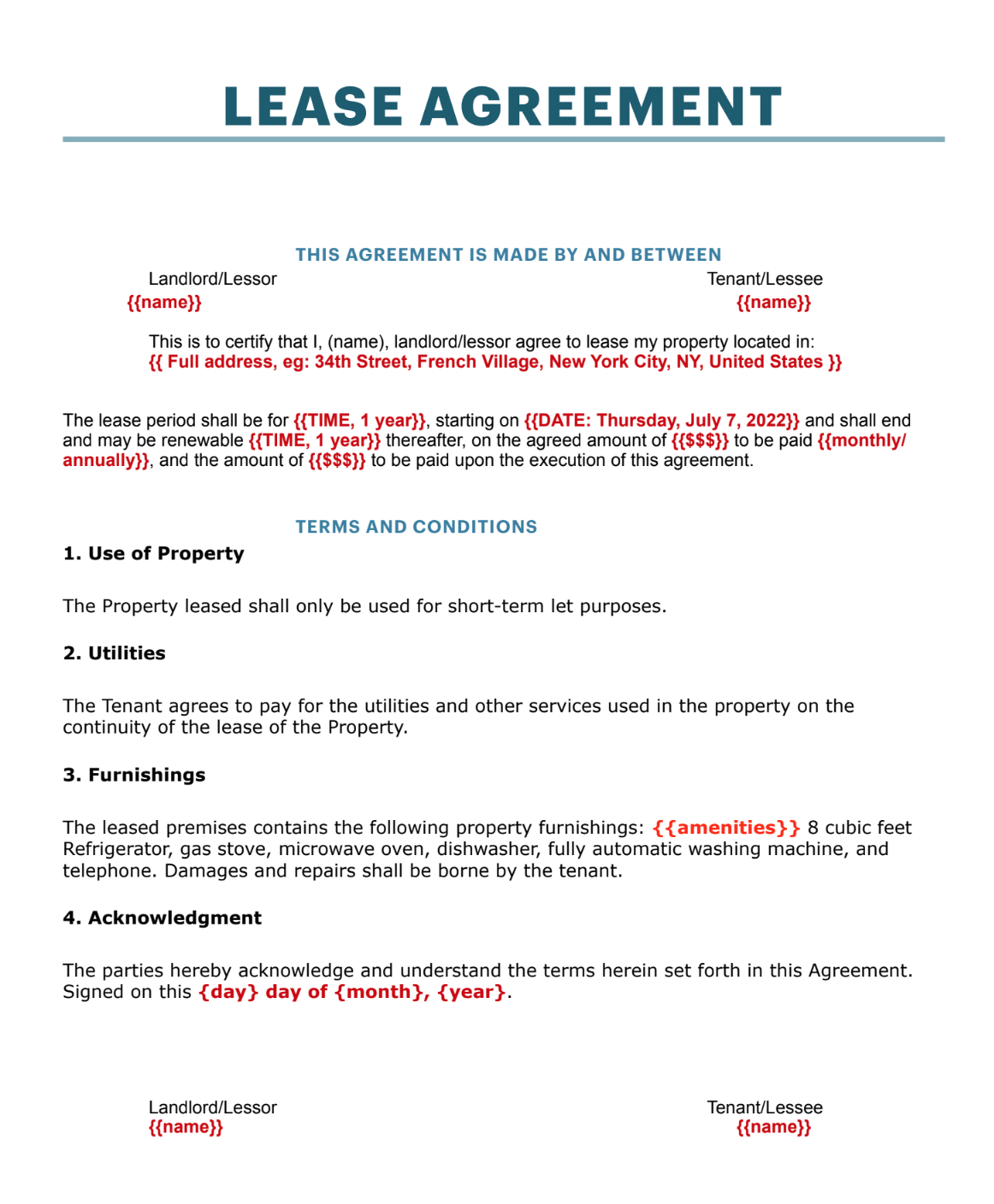 Rental Arbitrage Contract Agreement   Free Downloadable Templates