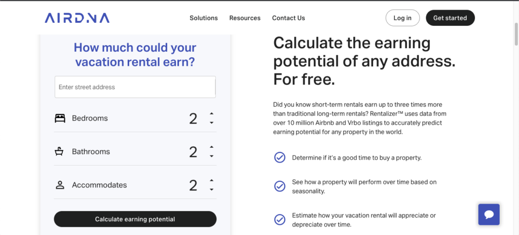 AirDNA Rentalizer vs Airbtics Calculator