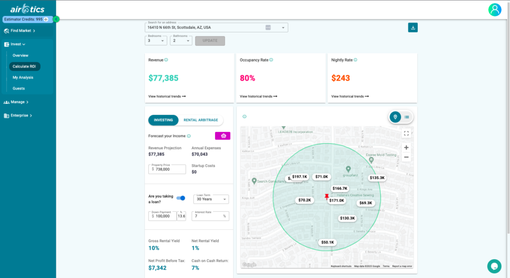 AirDNA Rentalizer vs Airbtics Calculator