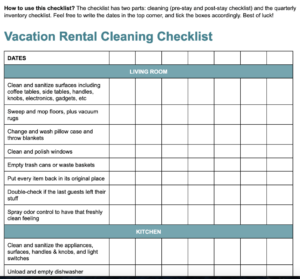 The Complete A-Z Vacation Rental Checklist - Free Printable PDF ...