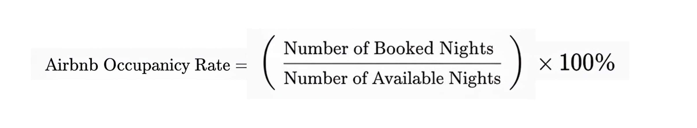 Airbnb Occupancy Rate Formula